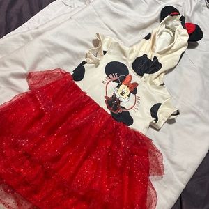 Disney Minnie Mouse Hooded Tiered Dress